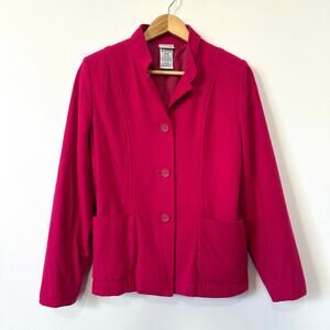 VTG 90s White Stag Wool Jacket Magenta Fire Pink Wool Blend Small 4/6‎ Colorful
